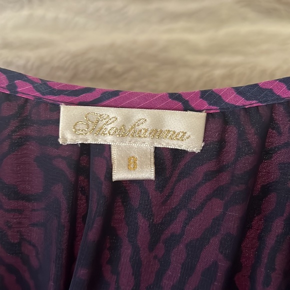 Shoshanna size 8 silk dress in bright pink and blue pattern.  Worn once. - Picture 5 of 5